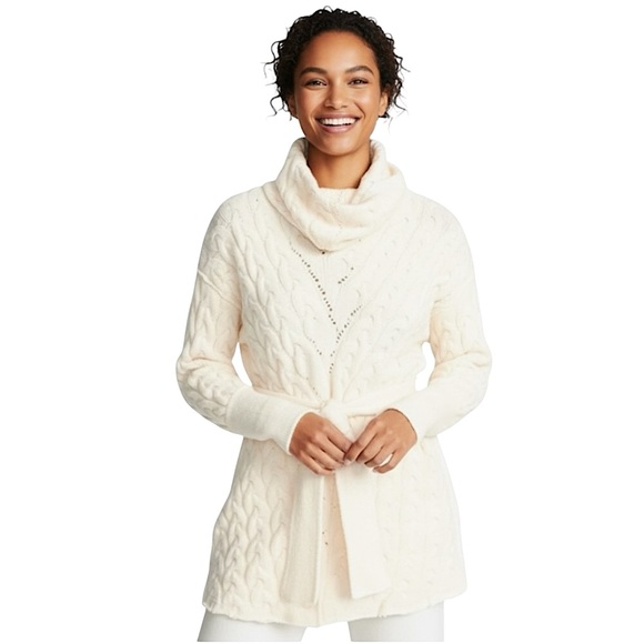 Free People For The Love of Cables Cream Sweater Dress Tunic Oversized XS - Picture 1 of 16